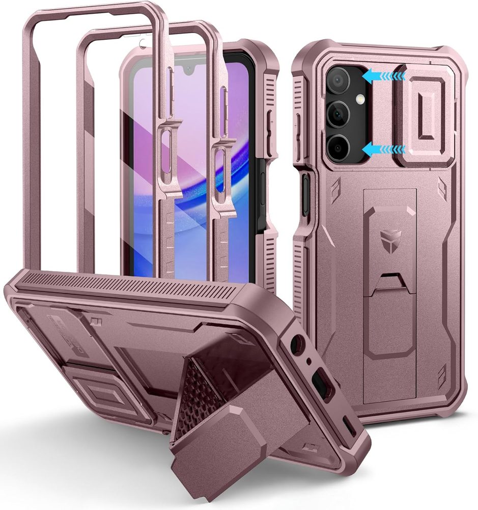 Dexnor 360 Kickstand Camprotector Carcasă Samsung Galaxy A16, roz