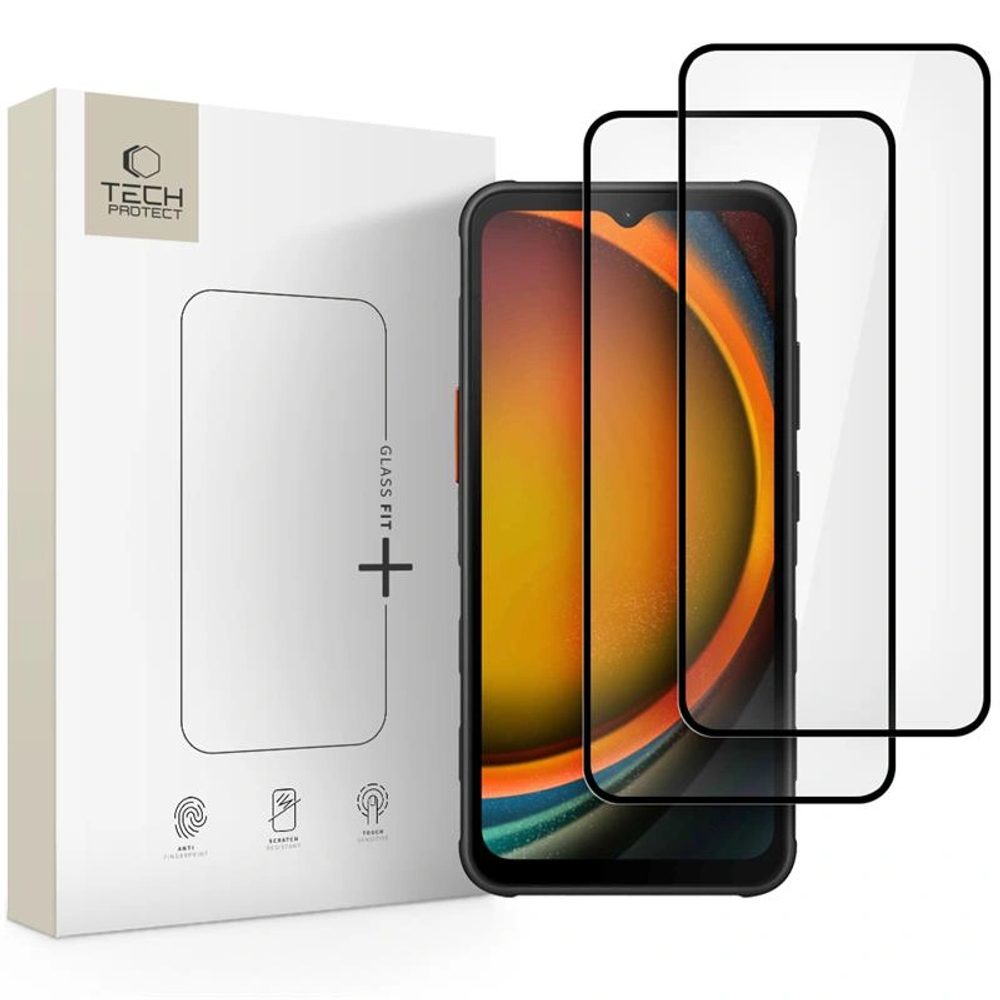 Tech-Protect Tvrzené sklo Fit+ Samsung Galaxy Xcover 7 / 7 Pro, černé, 2 kusy