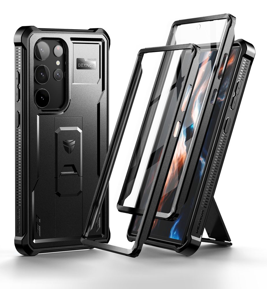 Levně Dexnor 360 Kickstand obal Samsung Galaxy S23 Ultra, černý