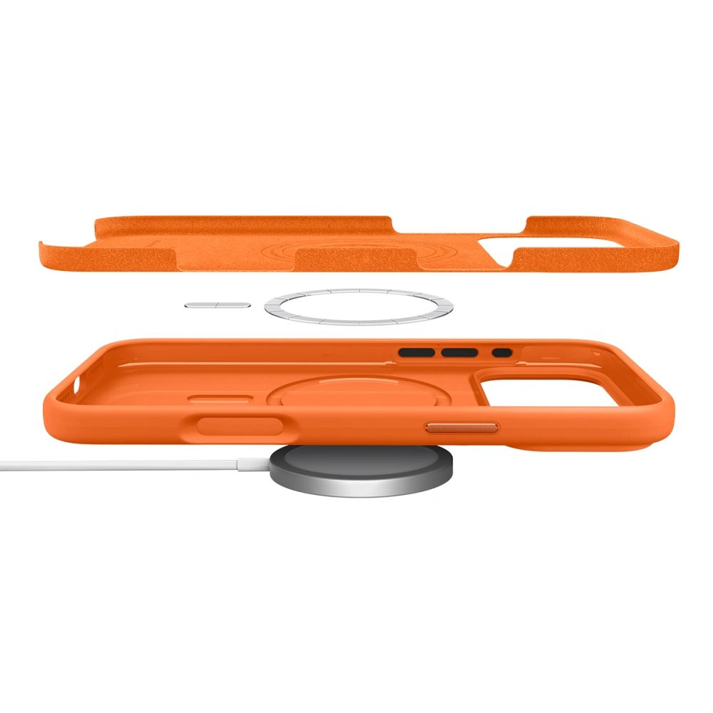 Spigen Silicone Fit Mag MagSafe, iPhone 17 Pro, oranžový