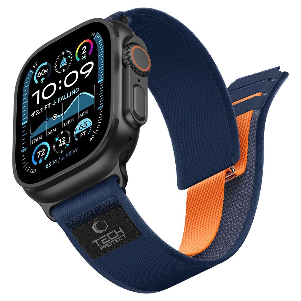 Tech-Protect Nylon Elite Apple Watch 8 / 9 / 10 / 11 / 12 / SE / Ultra (44 / 45 / 46 / 49) mm, plavo-narančasta