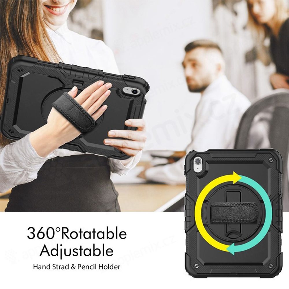 JP Solid360 obal na tablet, iPad 10.9 2022 / iPad 11 2025, čierny