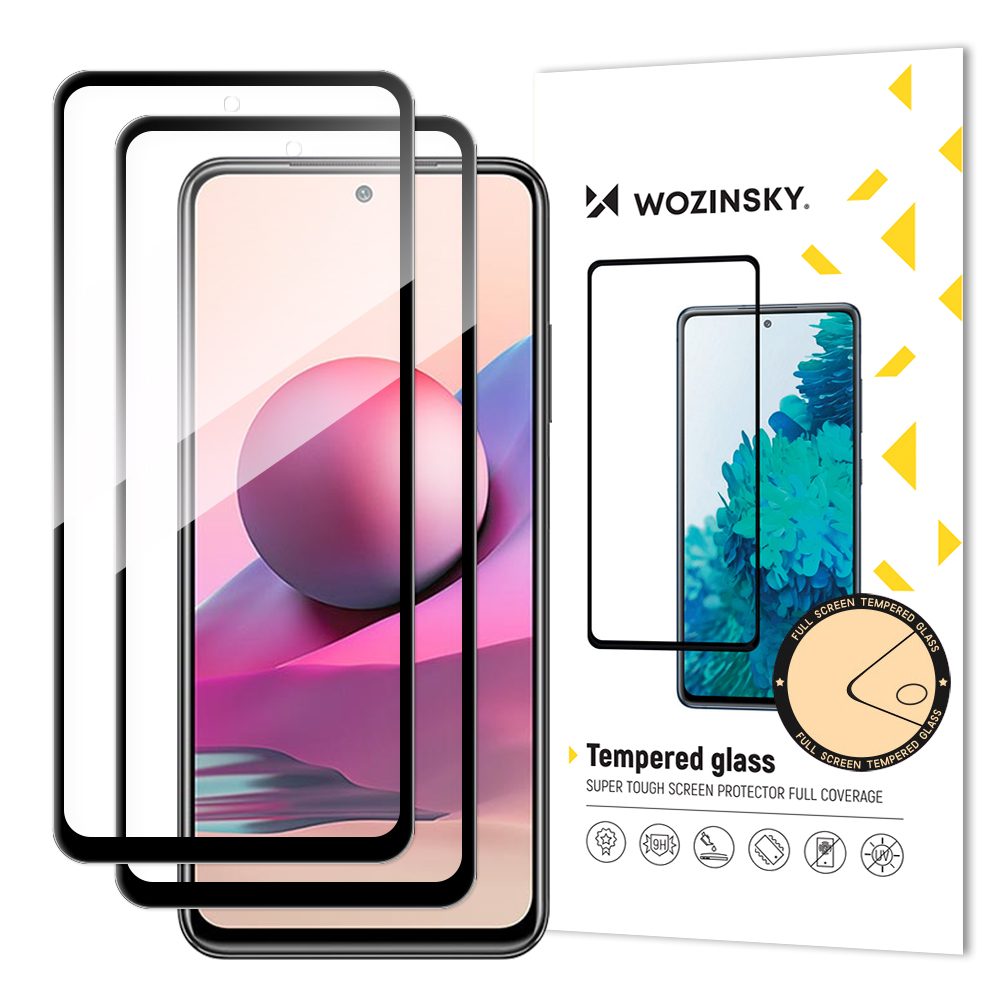 Wozinsky 2x 5D Tvrdené Sklo, Xiaomi Redmi Note 10 / 10S / Redmi Note 11 Global / 11S Global, čierne