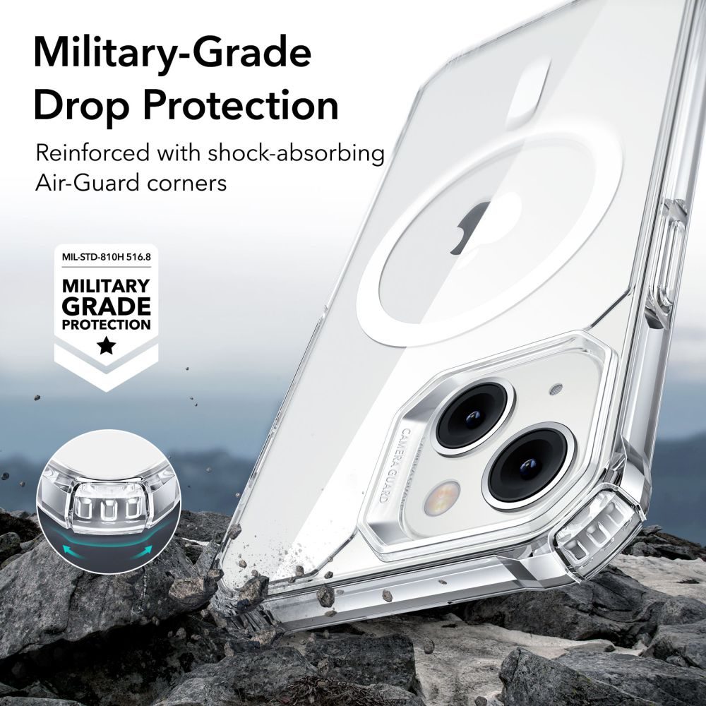 ESR Air Armor HaloLock MagSafe Tokkal, IPhone 13 / 14, átlátszó