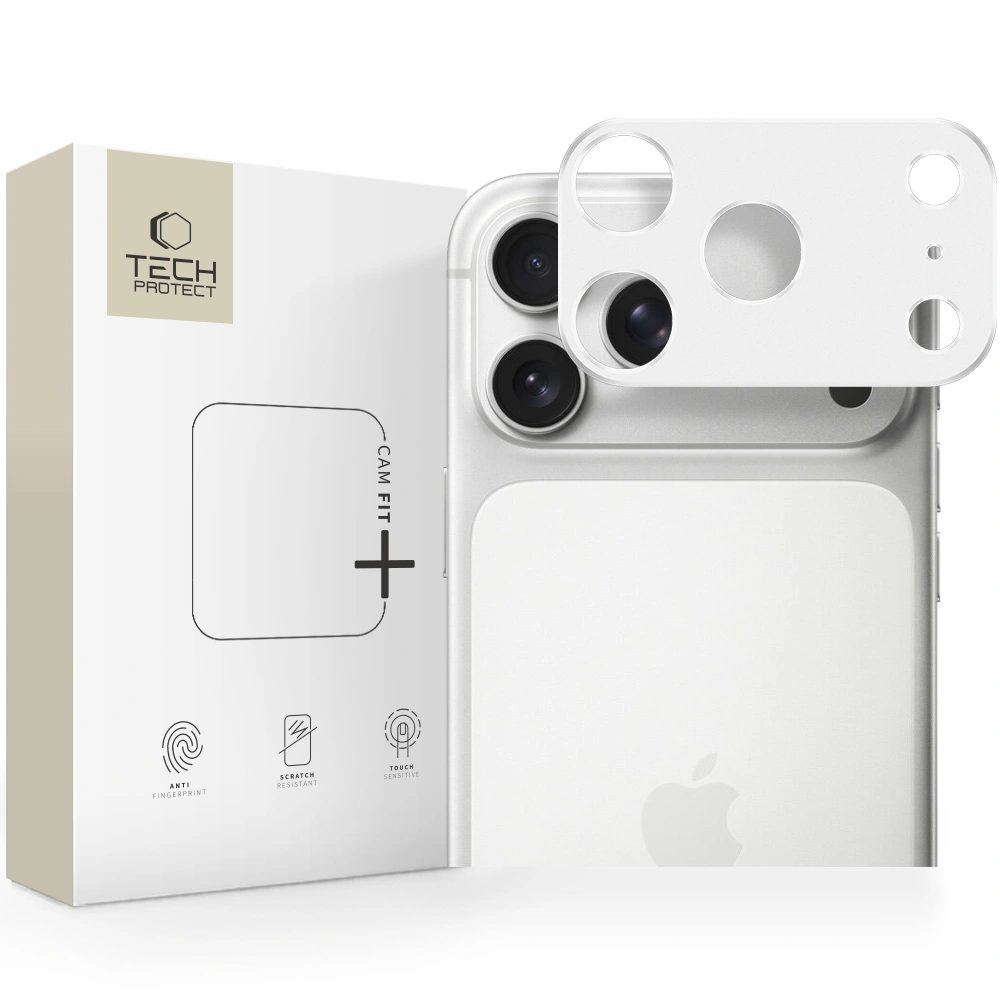 Levně Tech-Protect Camalloy Fit+, ochranný kryt fotoaparátu, iPhone 17 Pro Max, stříbrný