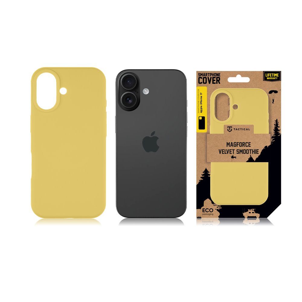 Tactical MagForce Velvet Smoothie kryt, iPhone 17, žltý