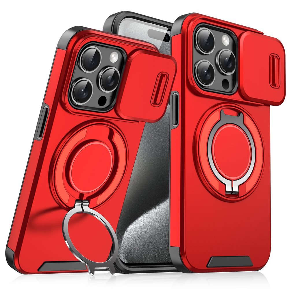 Levně Camslide Stand obal, iPhone 15 Pro, červený