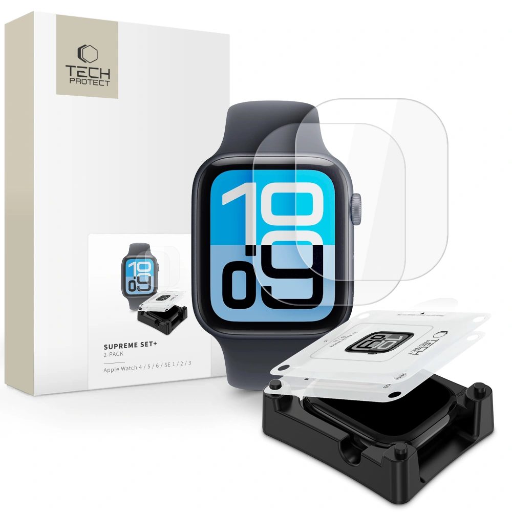 Levně Tech-Protect Supreme set, Hydrogelová fólie, Apple Watch 4 / 5 / 6 / SE 1 / 2 / 3, 44 mm, 2 kusy