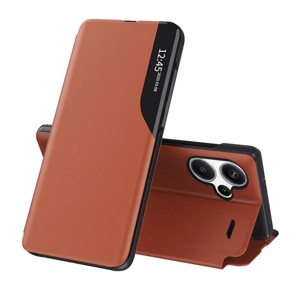 Eco Leather View Case, Xiaomi Redmi Note 13 Pro+ 5G, oranžové