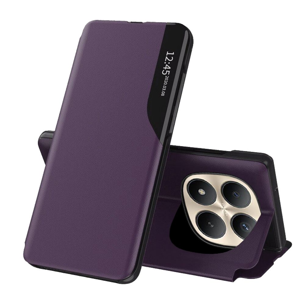 Levně Eco Leather View Case, Xiaomi Redmi Note 15 Pro Plus 5G / Poco M8 Pro 5G, fialové
