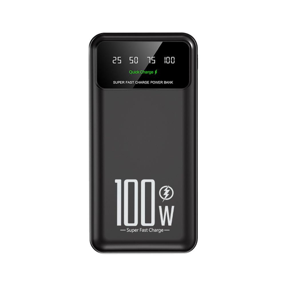 Powerbanka, 20000mAh, 100W Super Charge, QC3.0, s LED světlem, černá