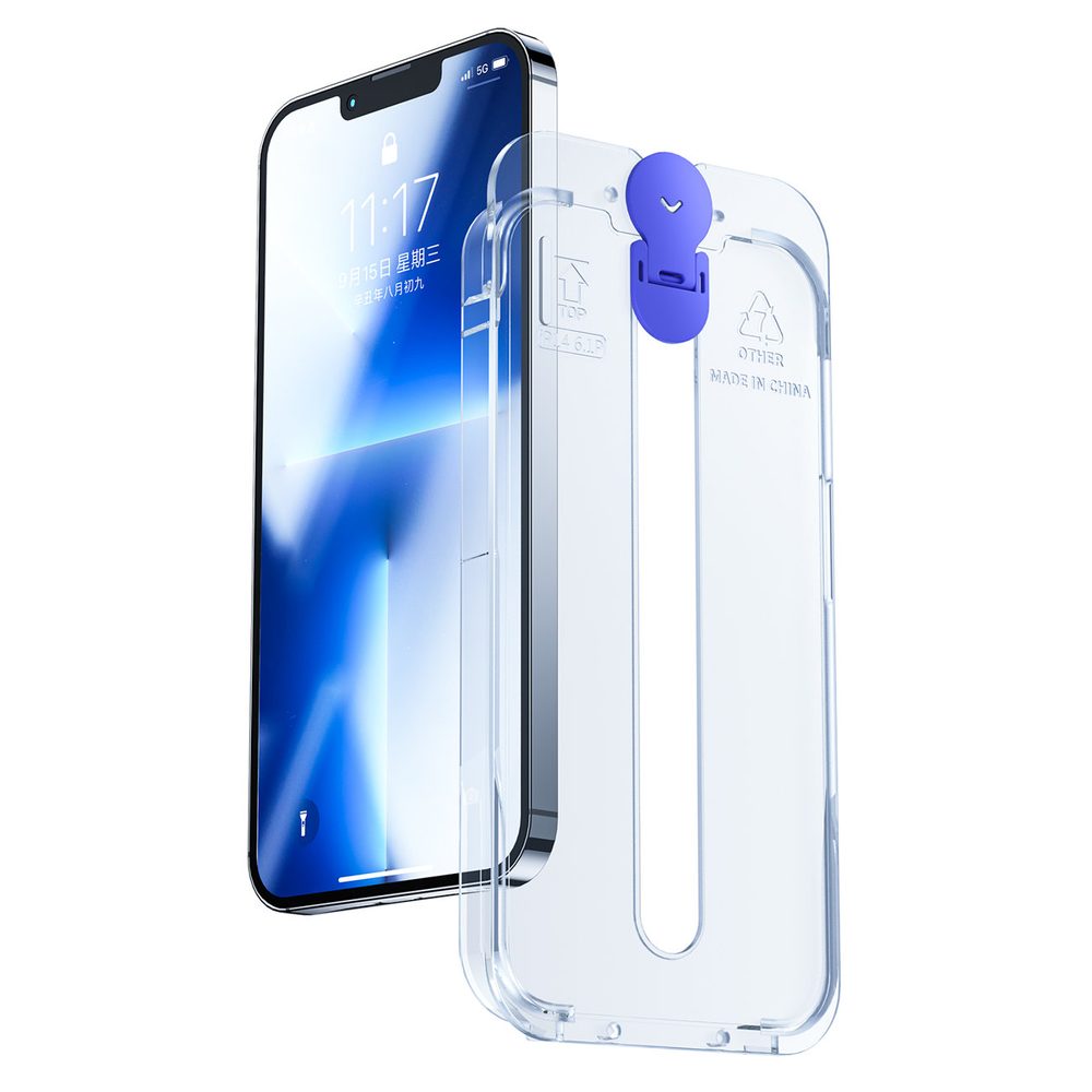 Joyroom Knight edzett üveg applikátorral, iPhone 14 Plus, átlátszó (JR-H11)