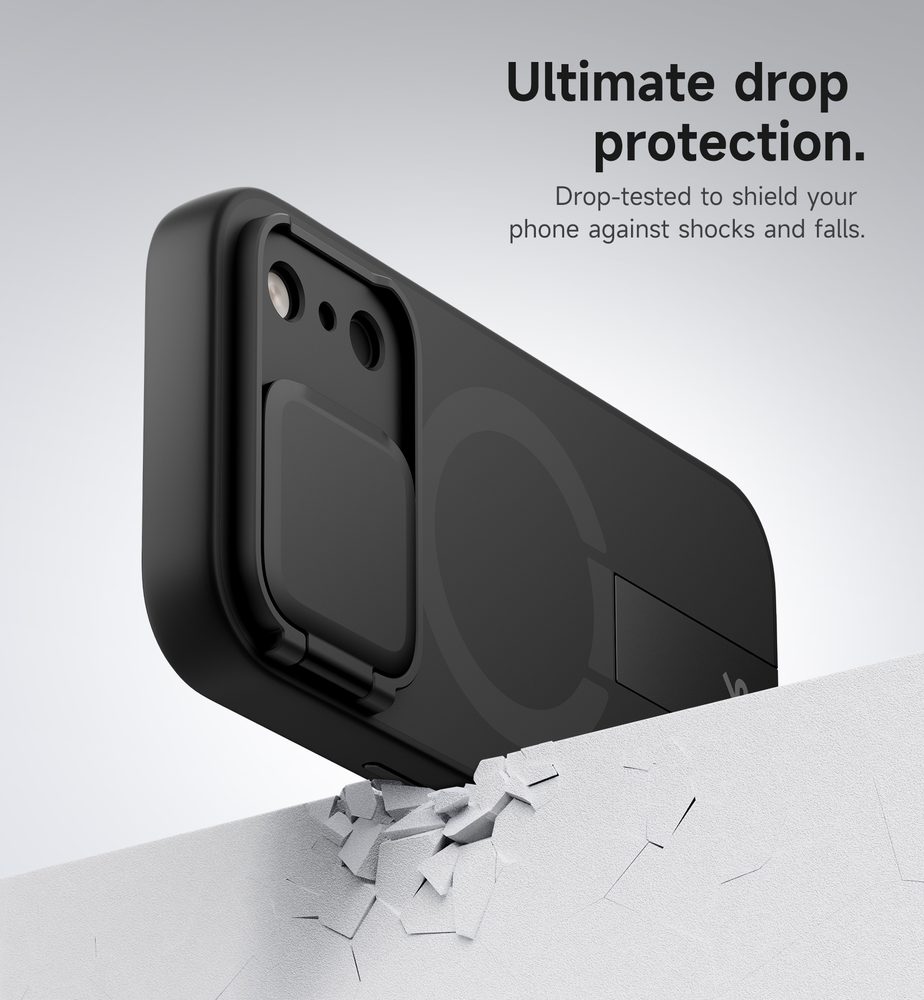 Suritch MagSafe Kickstand Camprotector obal iPhone 17 Pro, čierny