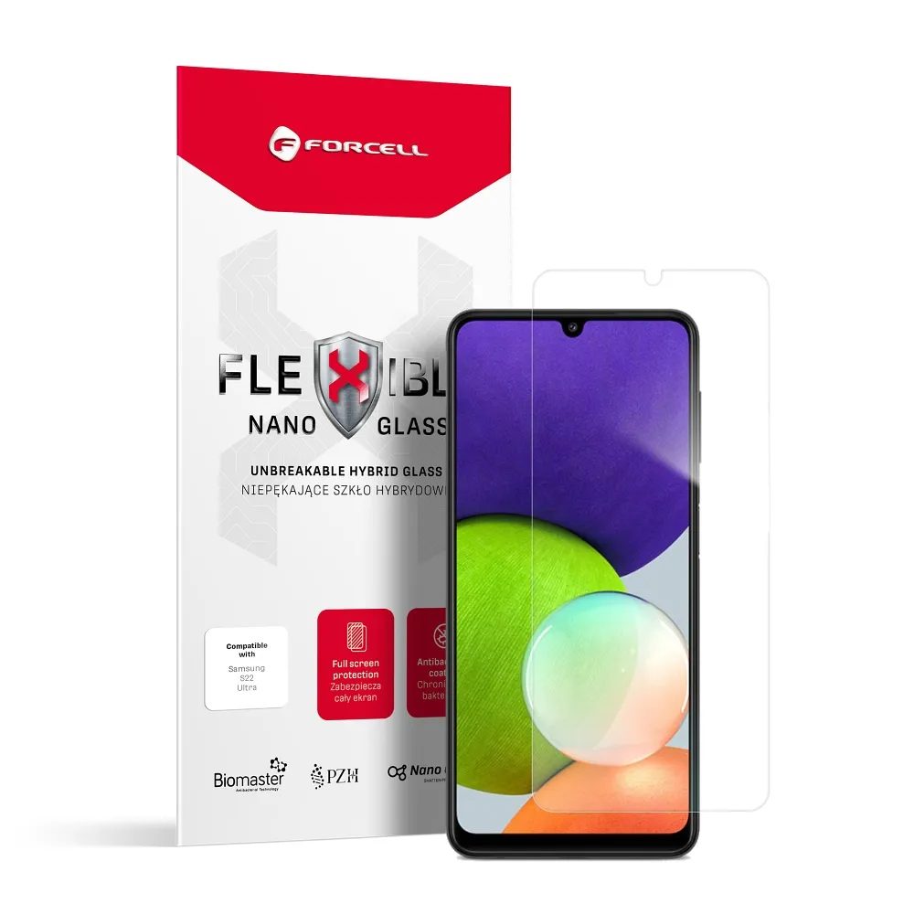 Forcell Flexible Nano Glass Hibrid üveg, Samsung Galaxy A22 5G, átlátszó