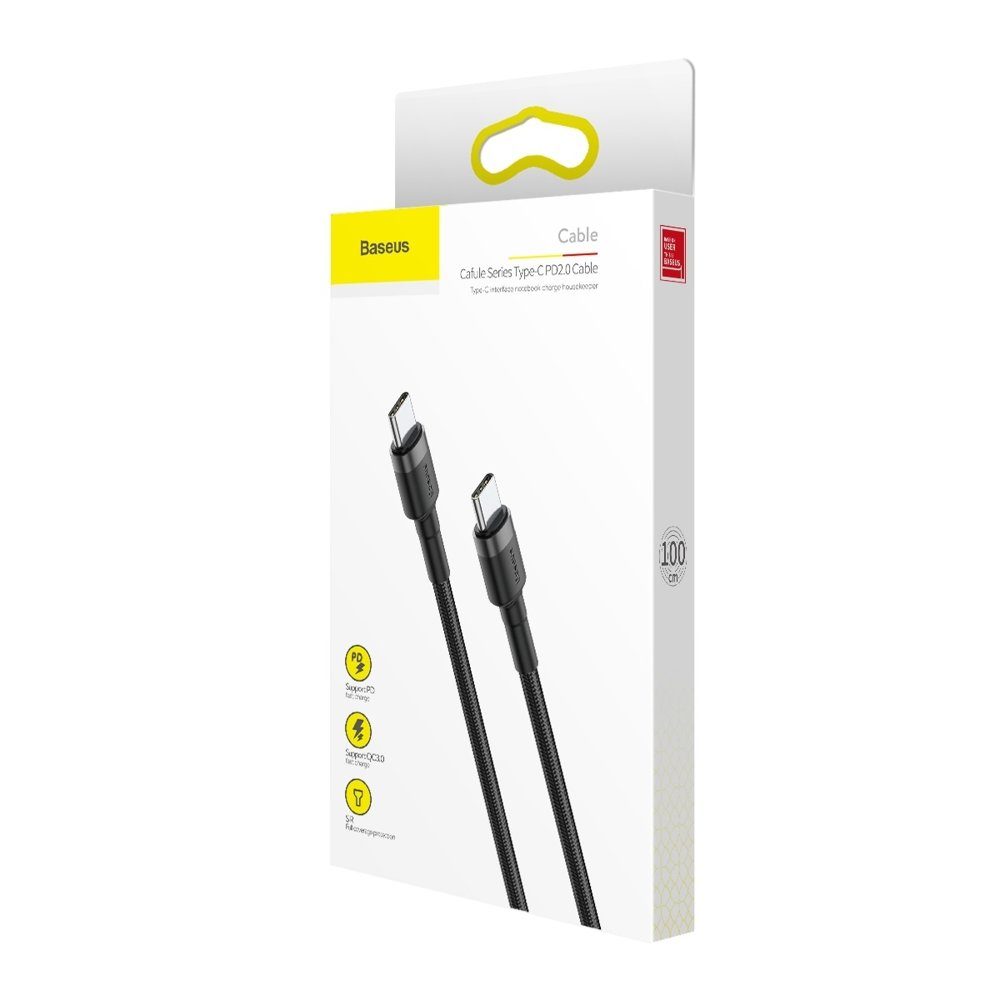 Baseus Cafule Kabel, USB-C, černo-šedý, 1 M (CATKLF-GG1)