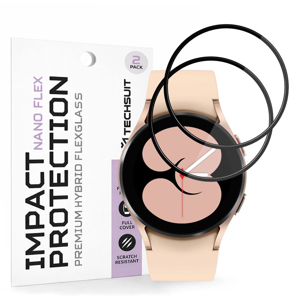 Techsuit Nano Flex, Samsung Galaxy Watch4 40mm, 2 komada, crna