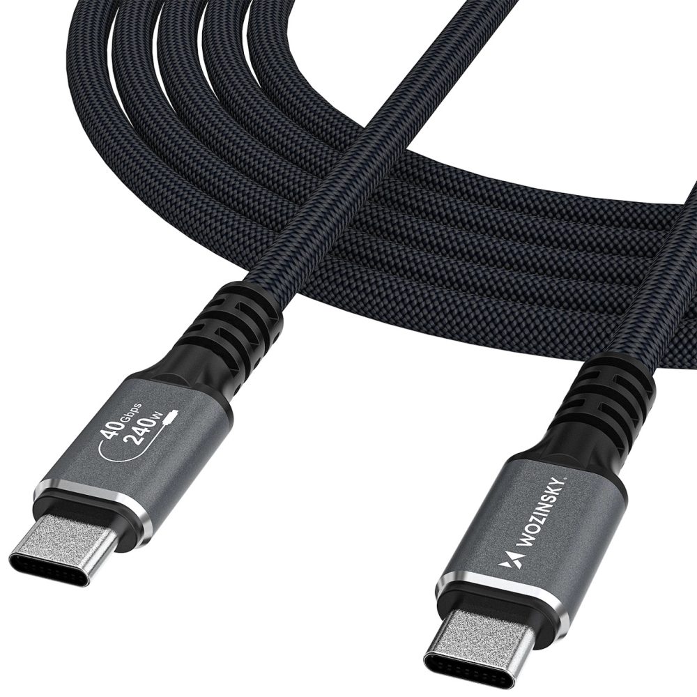 Wozinsky WPS-UY415S kábel USB-C - USB-C, Thunderbolt 4, 240W, 1,5 m, čierny