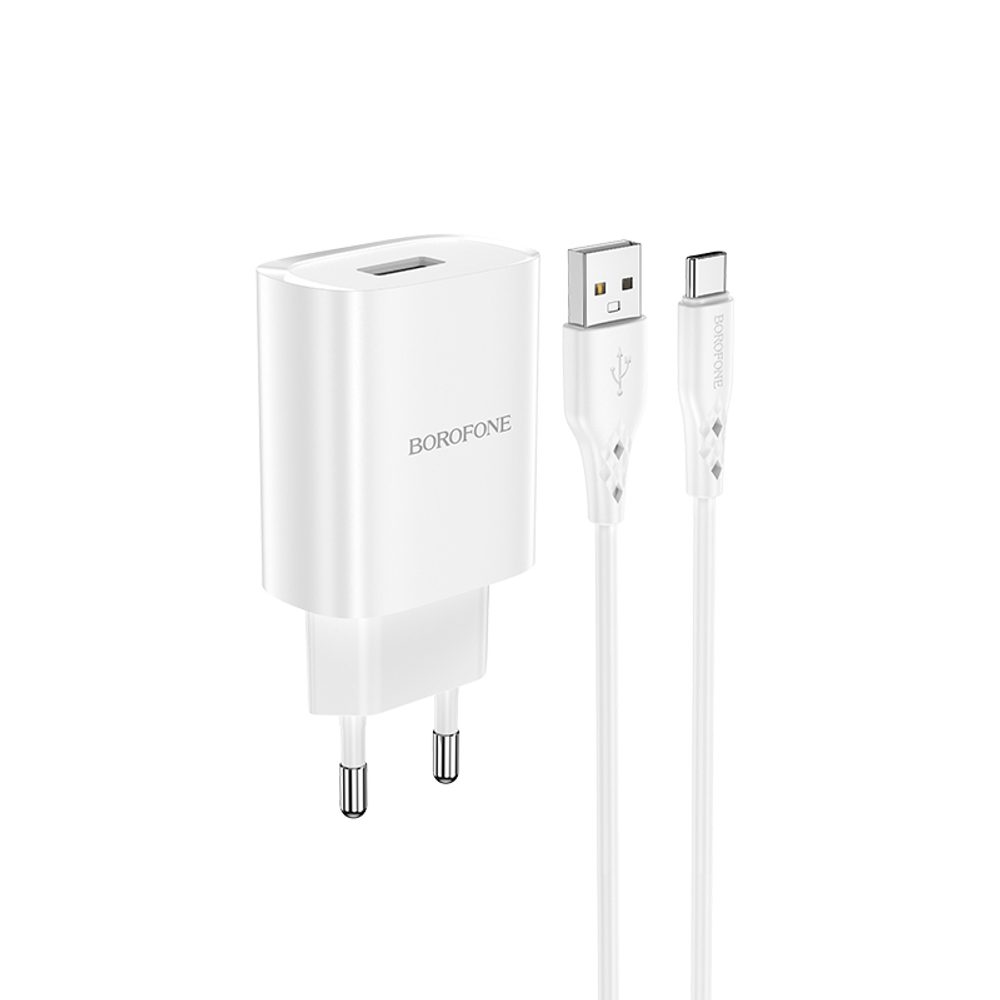 Borofone nabíjačka BN1 Innovative - USB - USB C, 2,1A, biela