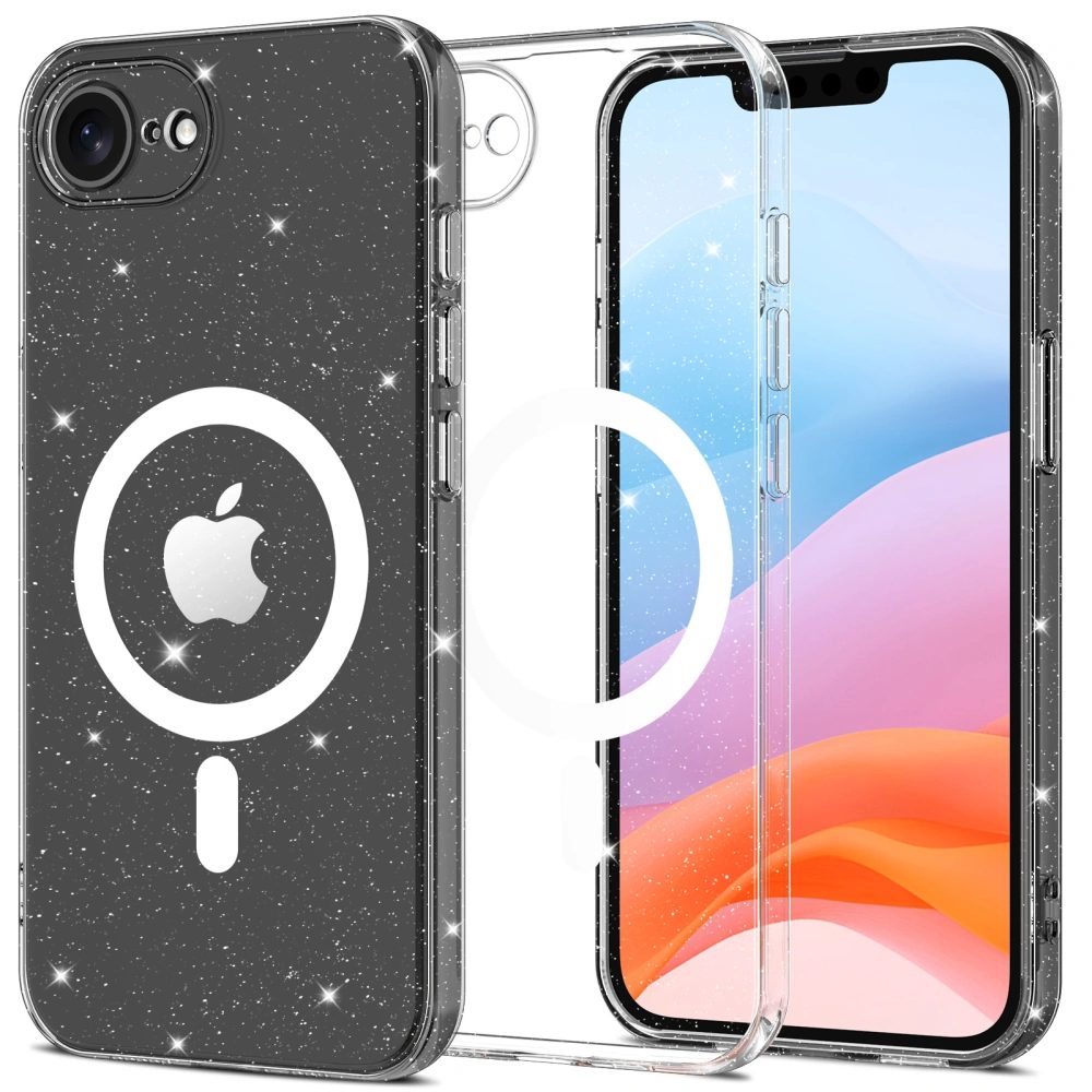 Tech-Protect Flexair MagSafe, iPhone 16e, glitter clear