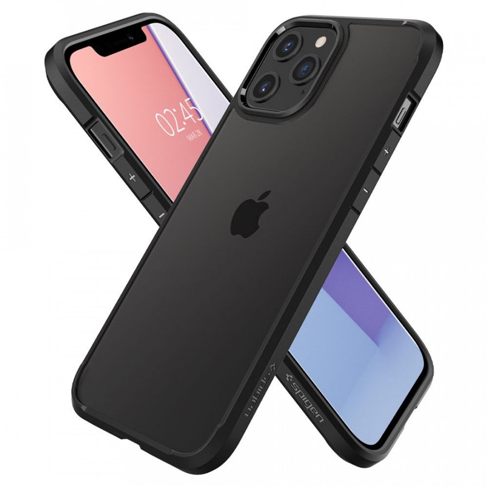 Spigen Ultra Hibrid Mobiltelefon Tok, IPhone 12 / 12 Pro, Fekete