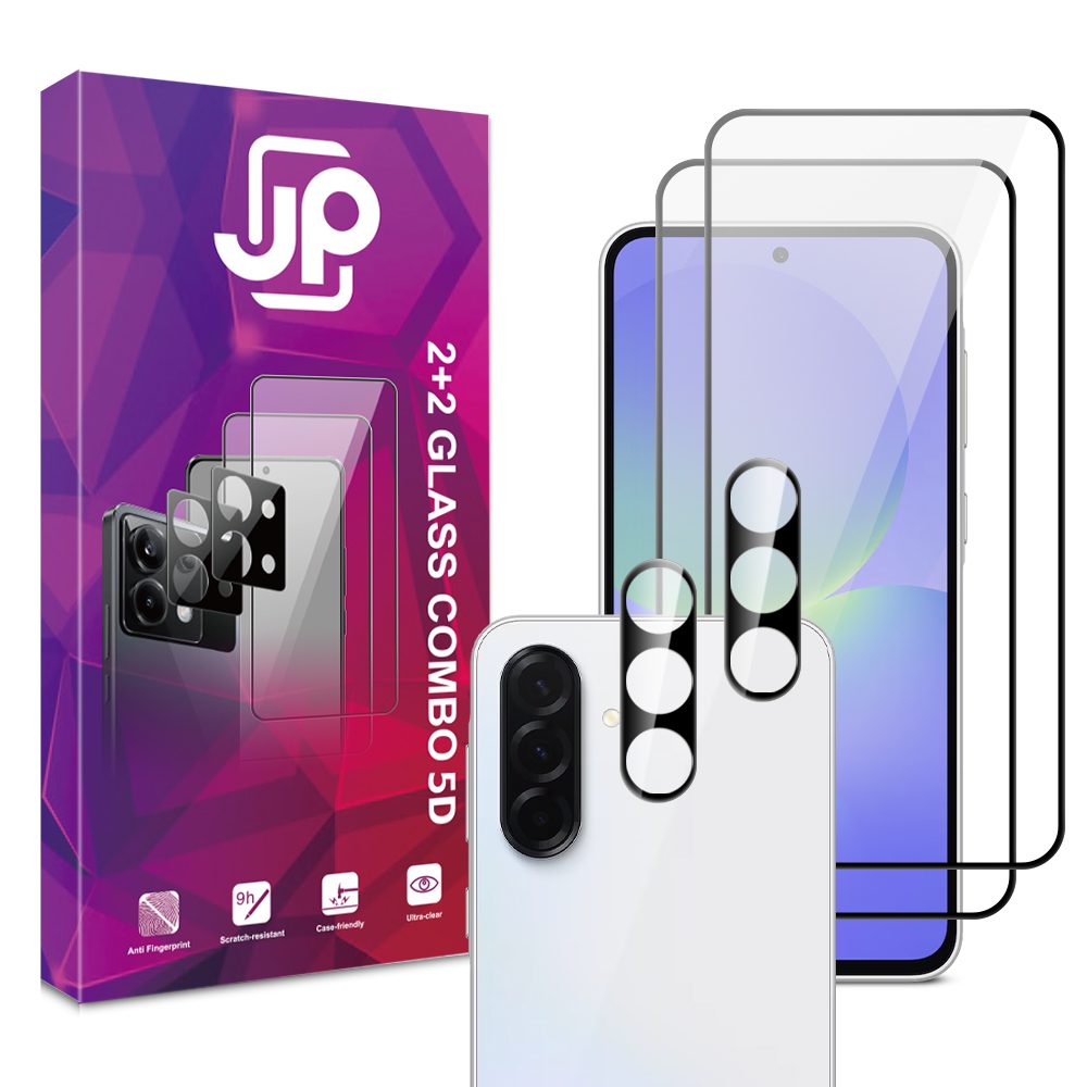 Levně JP 5D Combo pack, Sada 2 5D tvrzených skel a 2 sklíček na fotoaparát, Samsung Galaxy A57