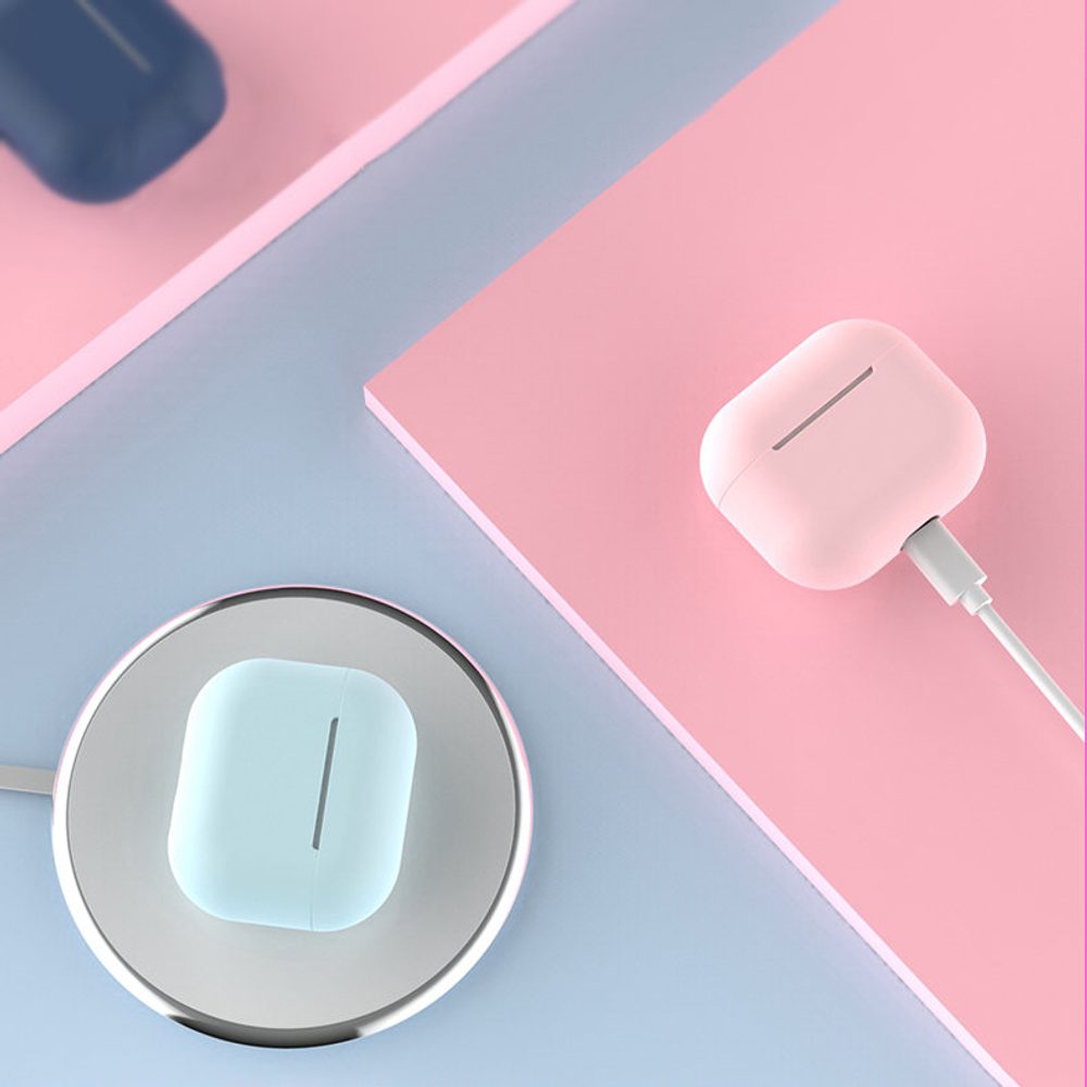 Silikónové Mäkké Púzdro Na AirPods 3, Rúžové (púzdro C)