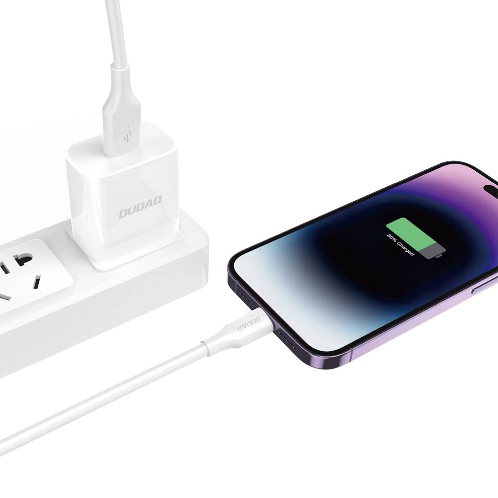 Dudao L2sT kábel USB-A - USB-C, 6A, 1,2 m, biely