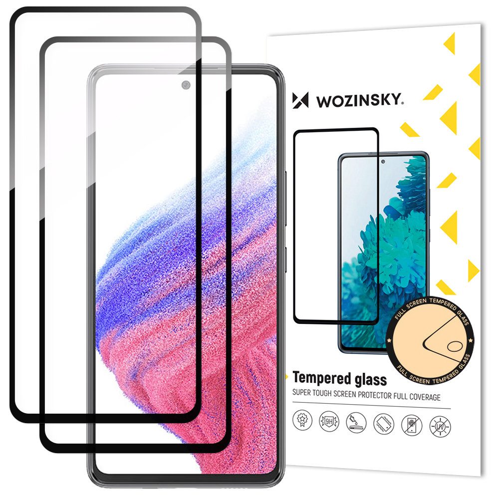 Wozinsky 2x 5D Edzett üveg, Samsung Galaxy A54 5G, Fekete
