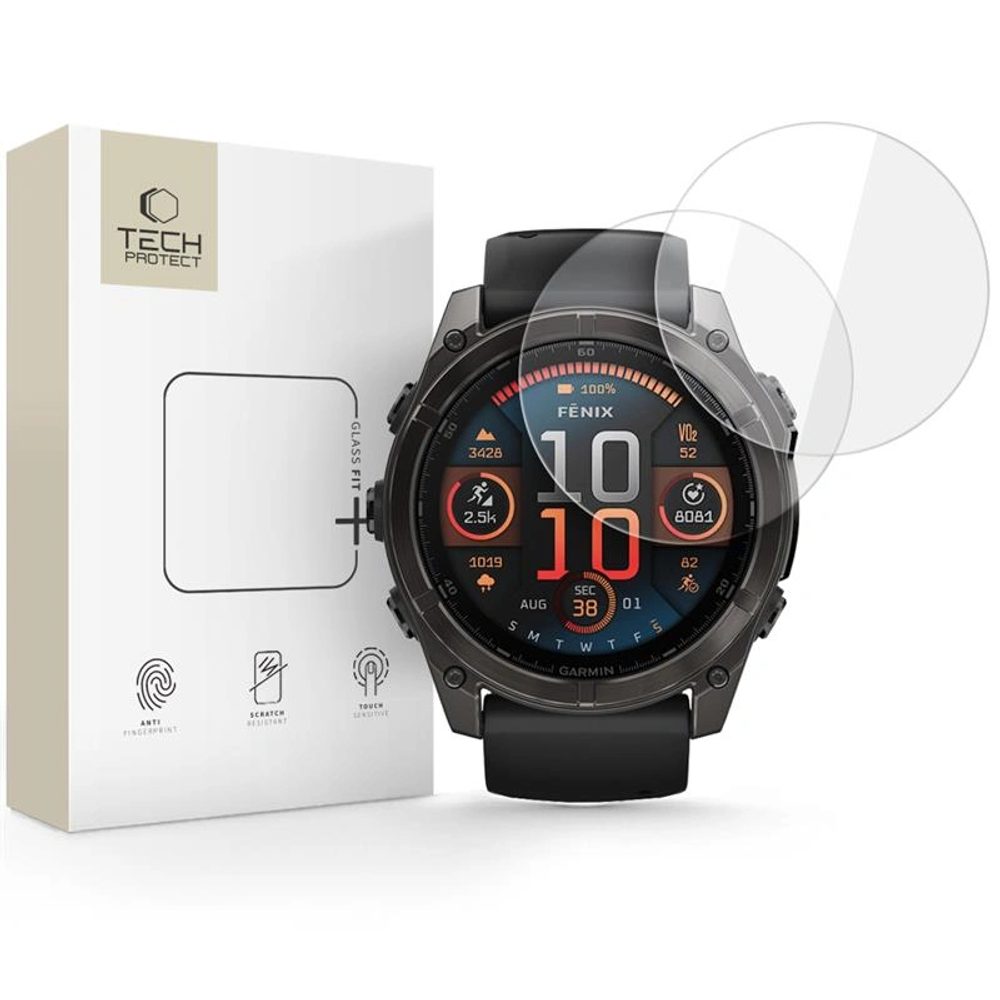 Tech-Protect Tvrzené sklo Glass Fit+, Garmin Fenix 8 (51 mm), 2 kusy