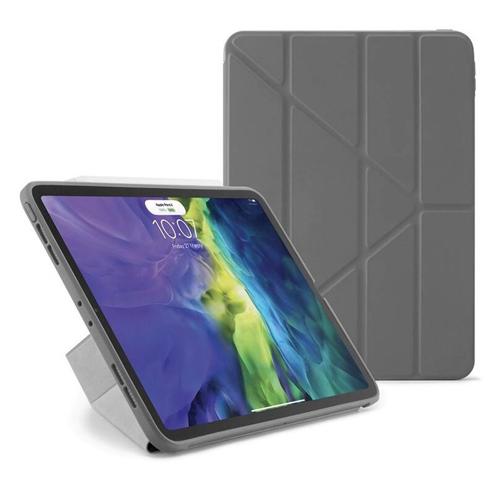 Levně Pipetto Origami pouzdro, Apple iPad Pro 11 2018, iPad Air 4 10.9 2020 / Air 5 10.9 2022 / Air 6 11 2024 / Air 7 11 2025 / Air 8 11 2026, šedé