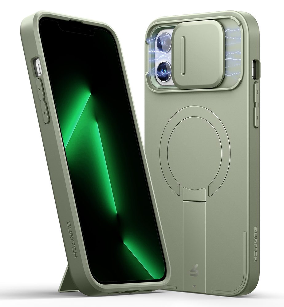 Suritch MagSafe Kickstand Camprotector iPhone 12 Pro Max / 13 Pro Max tok, zöld