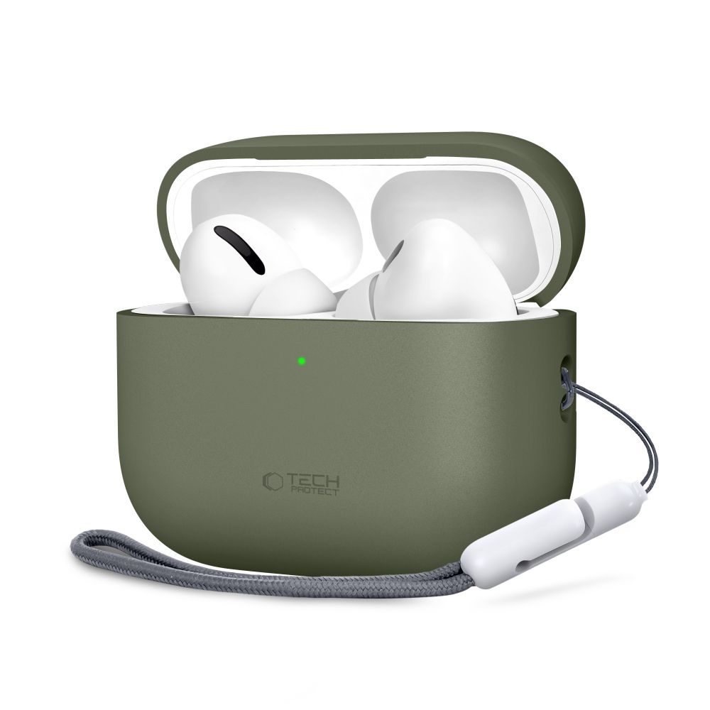 Levně Tech-Protect Silikonové pouzdro, Apple AirPods Pro 3, zelené