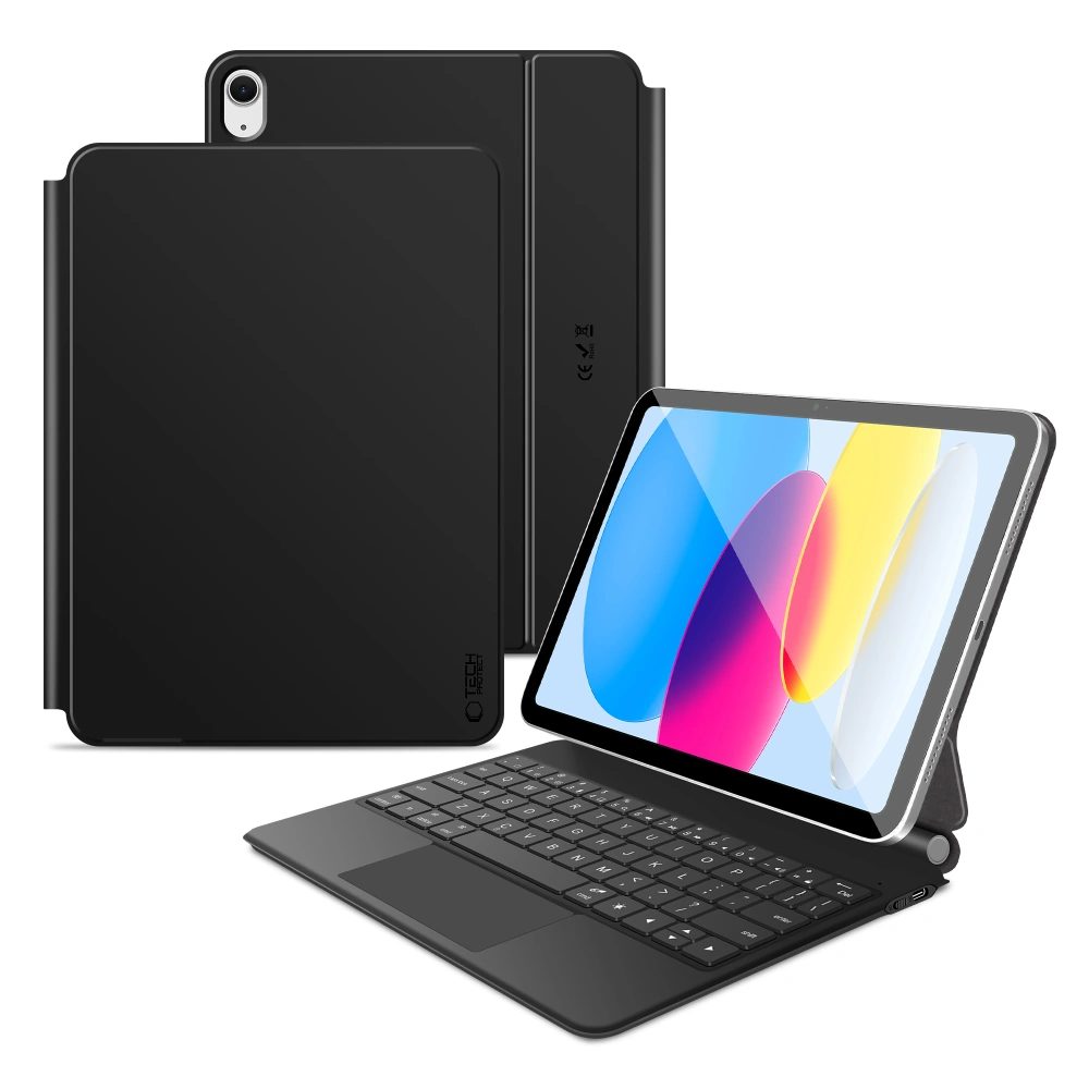 Tech-Protect Mágneses tok billentyűzettel, Apple iPad 10.9" 10 / 2022 / 11" 11 / 2025, fekete