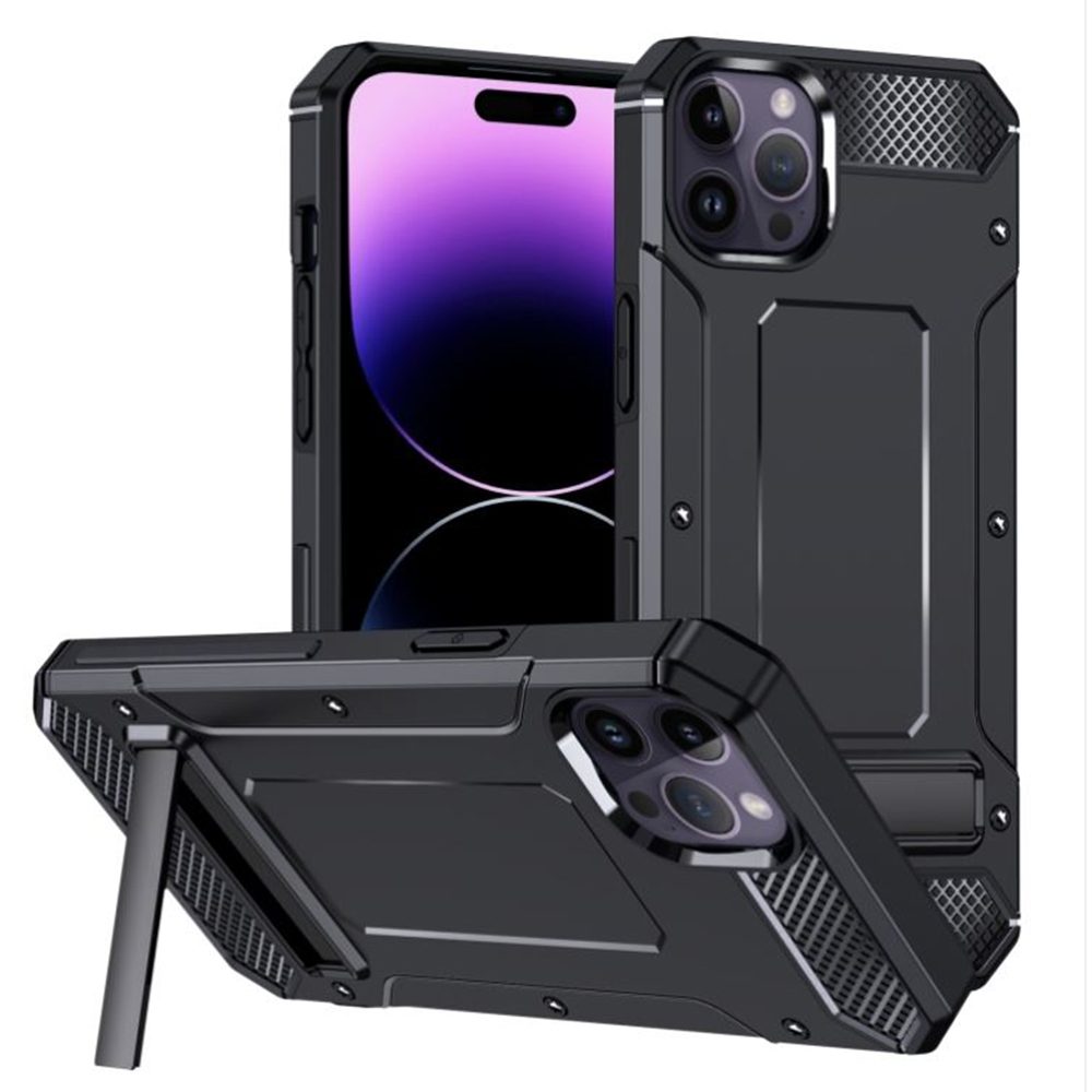 Techsuit Hybrid Armor Kickstand, IPhone 14 Pro Max, Crni