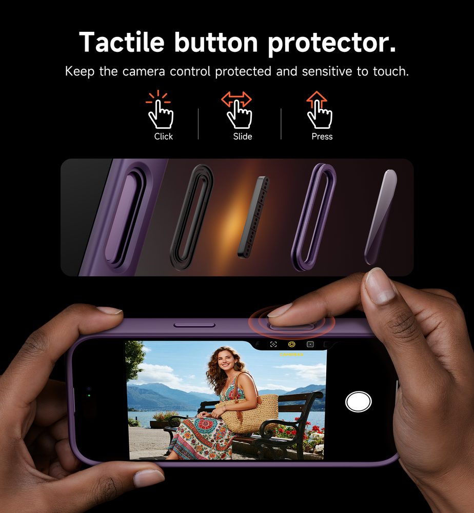 Suritch MagSafe Kickstand Camprotector obal iPhone 17 Pro Max, fialový