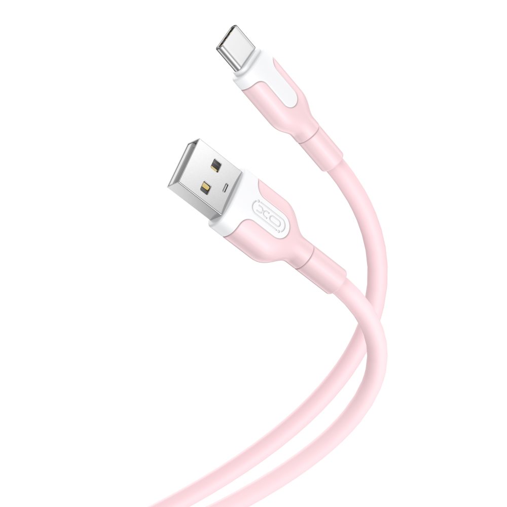 Levně XO kabel NB212 USB - USB-C, 1 m, růžový