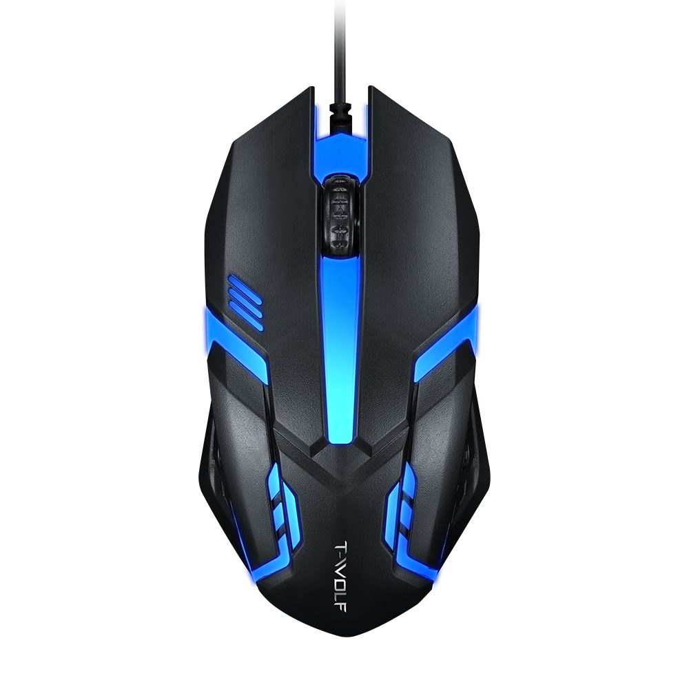 Levně Herní RGB myš T-WOLF V1, 1200 DPI, ergonomická, podsvícená (USB)