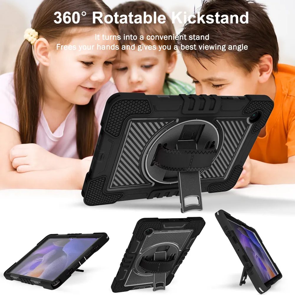 Techsuit StripeShell 360, Samsung Galaxy Tab A8 10,5 (2021), črna
