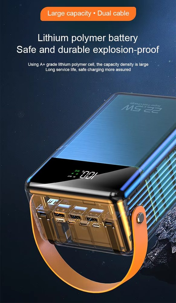 Powerbanka 100 000 mAh, 22,5W Super Fast Charge, čierna