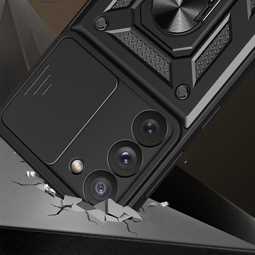 Hibrid Armor Camshield, Samsung Galaxy S23, Fekete