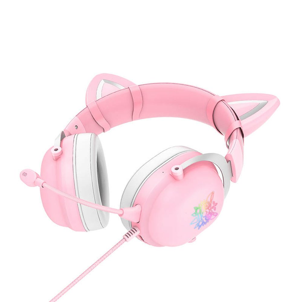 Onikuma X11 Herní Sluchátka RGB, Růžová