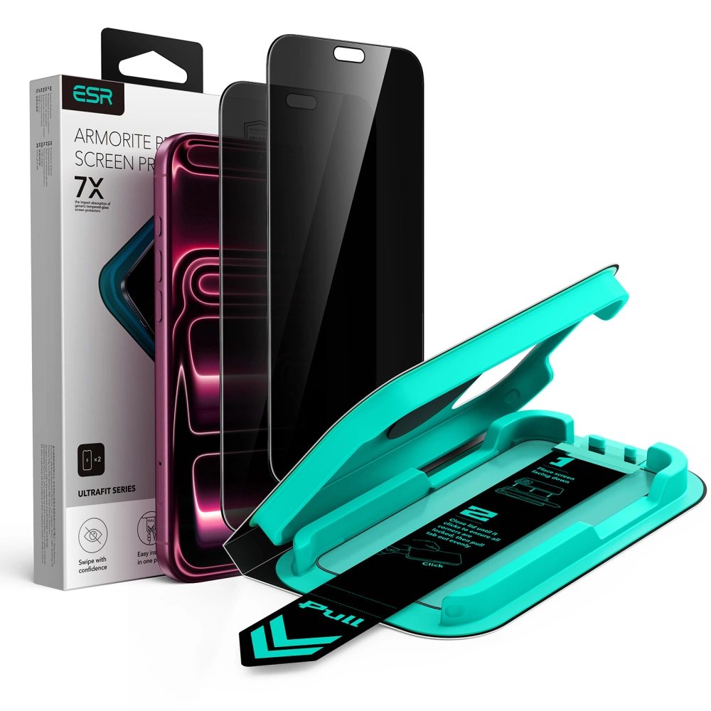 ESR Privacy Armorite Sticlă securizată UltraFit, iPhone 18 Pro Max, 2 bucăți