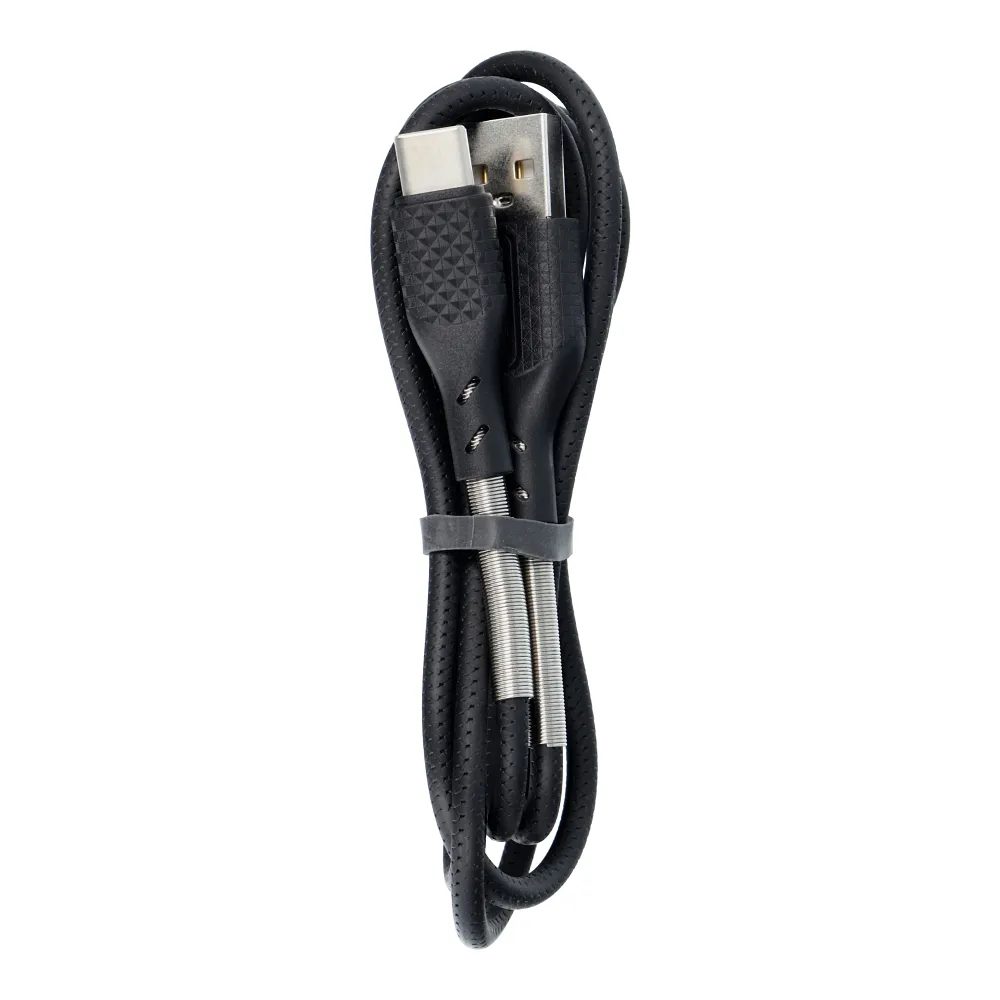 Forcell Carbon Kábel, USB - USB-C 2.0, 2.4A, CB-02A, Fekete, 1 Méter