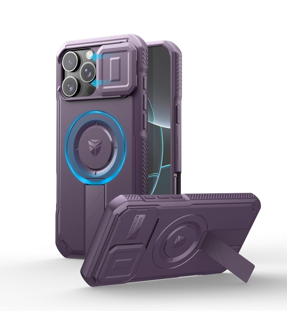 Levně Dexnor MagSafe Kickstand Camprotector obal iPhone 16, fialový