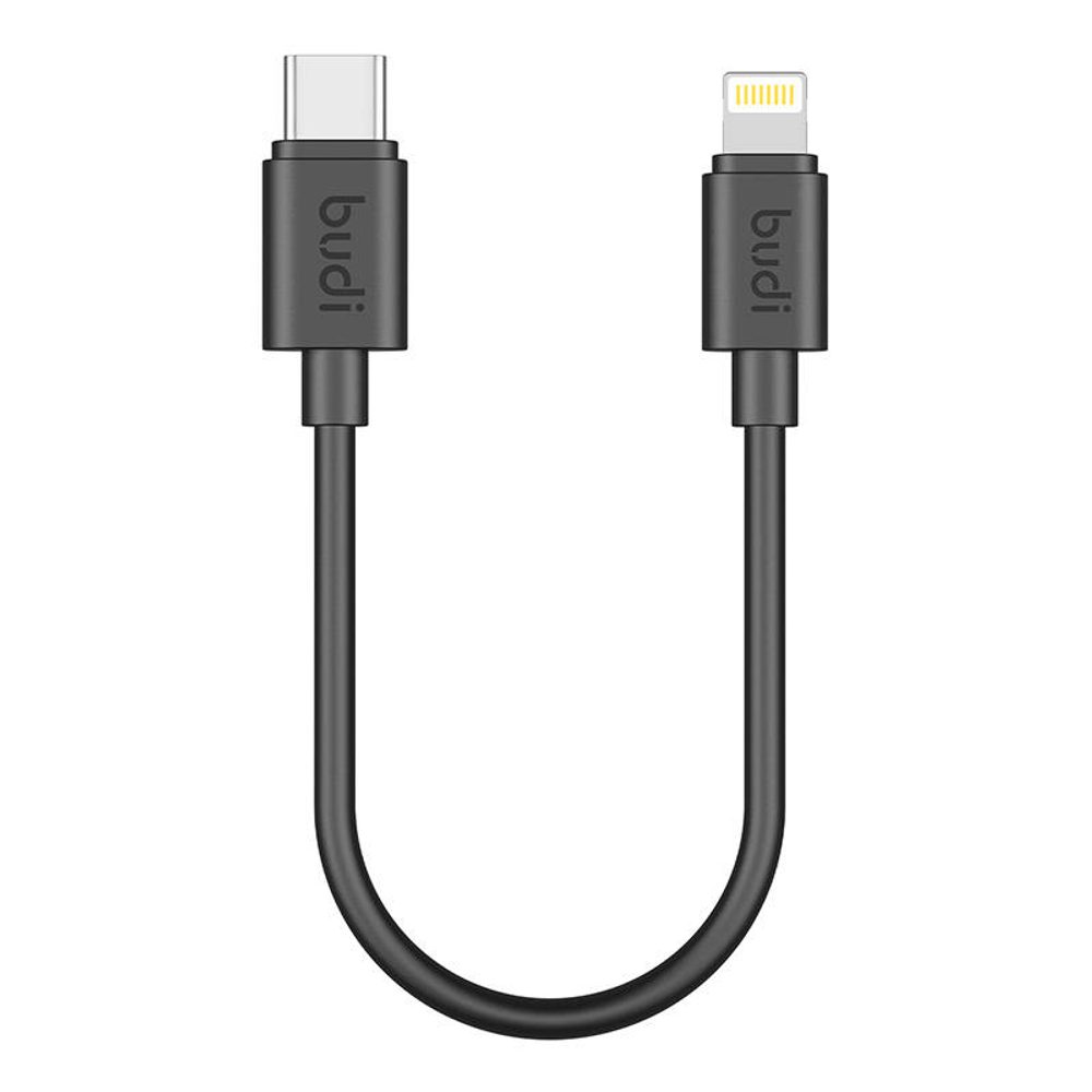 Budi USB-C Lightning Kábel 25cm, 35W, Fekete