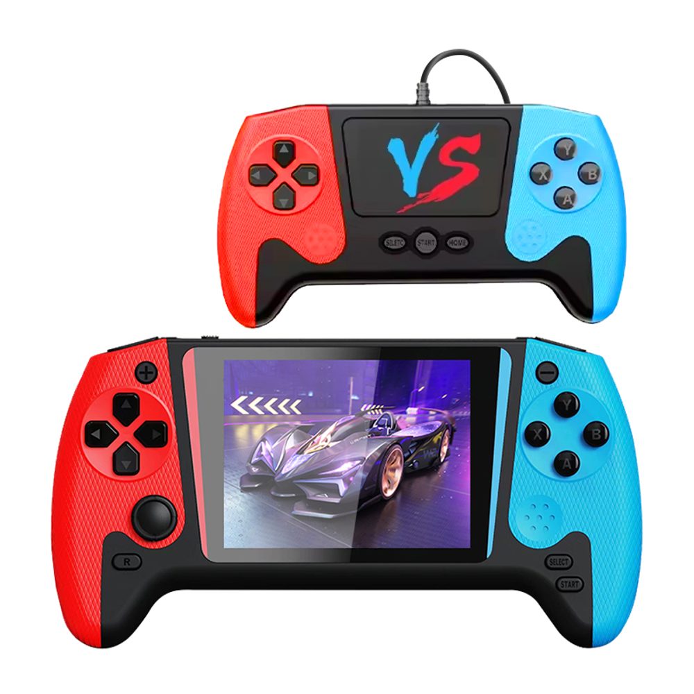 Q21 Prijenosna gaming konzola s 3,5" HD zaslonom, 500 igara i kontrolerima za 2 igrača, crveno-plava