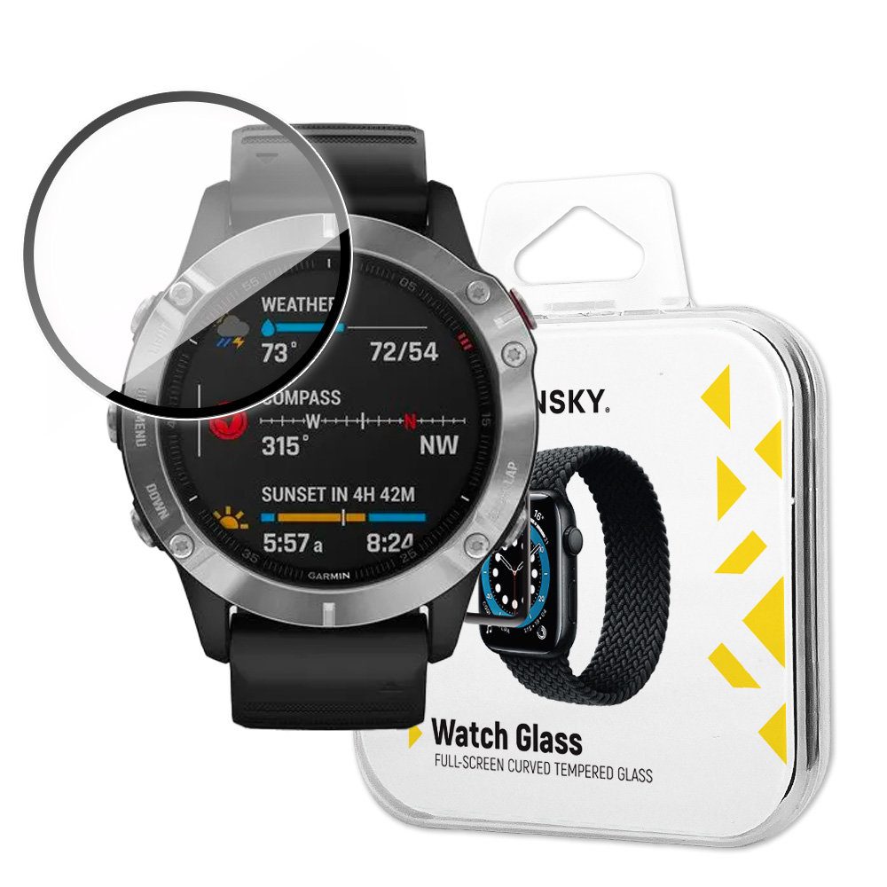 Wozinsky Watch Glass Hibridno Staklo, Garmin Fenix 6, Crna