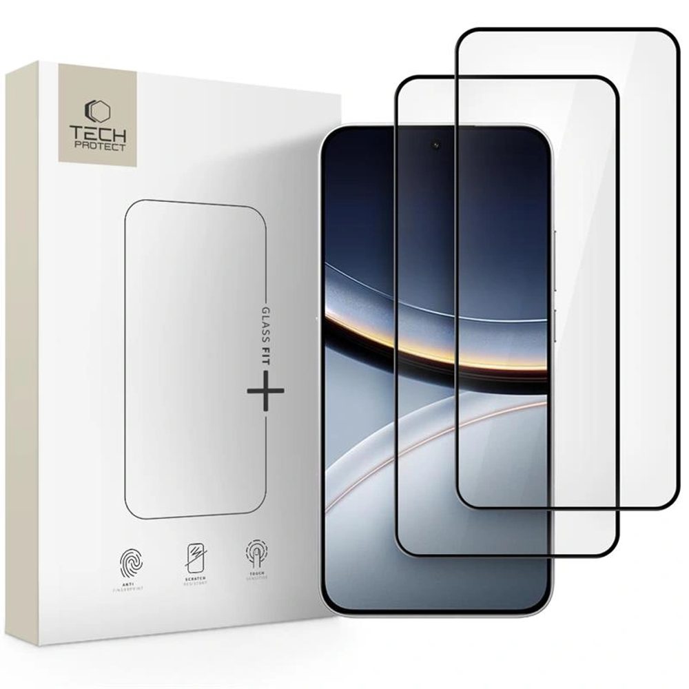 Tech-Protect Tvrzené sklo Fit+ Xiaomi Poco F7 5G, černé, 2 kusy