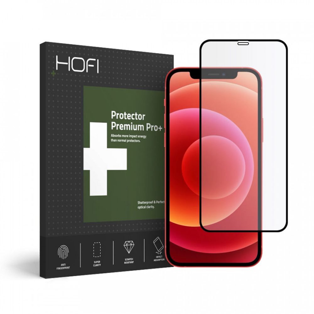 Hofi Full Pro+ Zaščitno Kaljeno Steklo, IPhone 12 / 12 Pro, črn