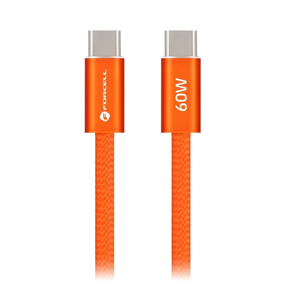 Levně Forcell F-Energy kabel USB-C - USB-C, QC4.0, PD, 3A, 60W, 1,2 m, oranžový